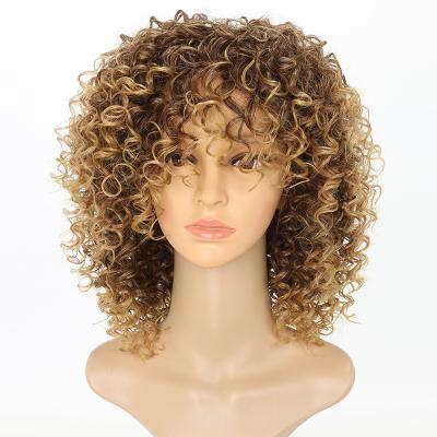 China Synthetic Kinky Curly Hair Synthetic Wig For Women Wholesale Price Natural Short Wig for sale