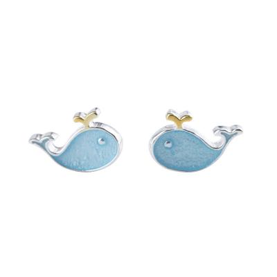 China Kosta Hot Selling Cute 925 Sterling Silver Cute Whale Stud Earrings For Women for sale