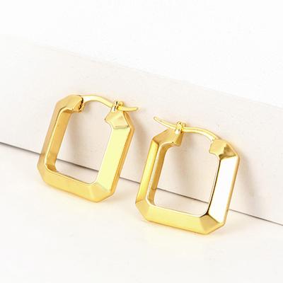 China Fashion Kosta Factory Direct Sales Gold Plated Square Charm Geometric Earrings for sale