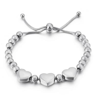 China Kosta Factory Direct Sales Fashion Anniversary Titanium Steel Heart Beaded Bracelets for sale