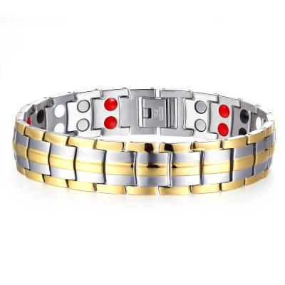 China Hiphop Custom Bracelets Universal Stainless Steel 18k Gold Plated Titanium-Plated Bracelet for sale