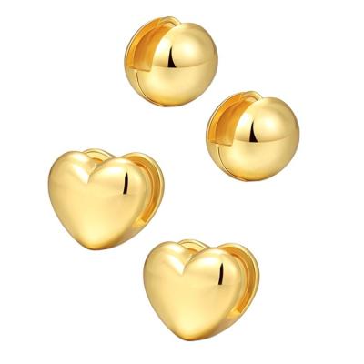 China Vintage Customized Fashion Copper Gold Plated Ladies Love Earring Heart Shaped Earrings for sale