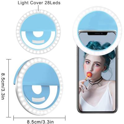 China 2020 Hot Selling Fill Light 3 Mode Selfie Led Camera Round Ring Flash Fill Light Phone Fill Selfie Ring Light Portable Battery Cable for sale