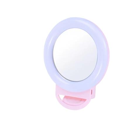 China HR20 Cell Phone Portable Round Fill Light Selfie Clip LED Light Selfie Beauty Live Broadcast Ring Multifunctional Fill Light for sale