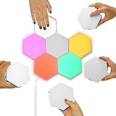 China Amazon 6PCS/SET DIY Modular Hexagonal Honeycomb LED Quantum Touch Modern Night Lamp Hexagonal Wall Lamp for sale