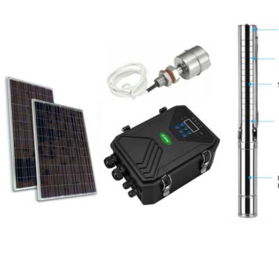 China 2021.8 Agriculture Irrigation Promotion Water Pump With 750W Solar Panel Water Pump 4DSC5.0-86-72-750 With 8 Stainless Steel Impellers for sale