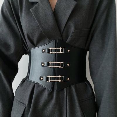 China Fashion.Casual European American Fashion Simple Elastic Waist Wide Belt Binding Decoration Shirt Skirt Belt  Women Vintage Waistband for sale