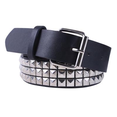 China Fashion.Casual Amazon Hotselling  popular PU Leather temperament Unisex belt Liuding nightclub Punk hollow rivet belt for sale