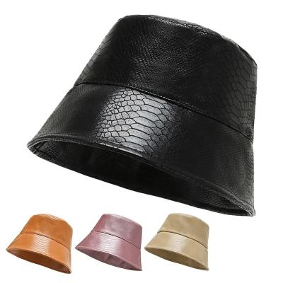 China Outdoor Wholesale Luxury Unisex Pu Leather Waterproof Fisherman High Quality Plain Color Women Hat PU Fabric Bucket Hat for sale