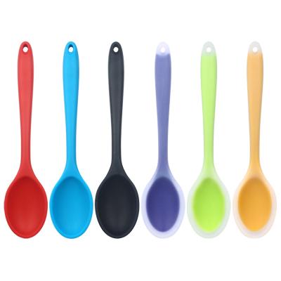 China Viable Kitchen Utensils Large Scoop Silicone Heat Resistant Nonstick Serving Mixing Spoon for sale