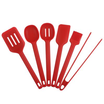 China Stocked 6 PCS Multicolor Kitchen Accessories Baking Tools Silicone Kitchen Utensils Set With Spatula for sale