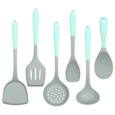 China Heat Resistant 6 Piece Sustainable Silicone Kitchenware Cooking Utensils Cooking Set for sale