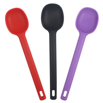 China Sustainable Kitchen Utensils Cooking Spoons Kitchen Accessories Silicone Rubber Heat Resistant Non-Stick Large Serving Spoon for sale