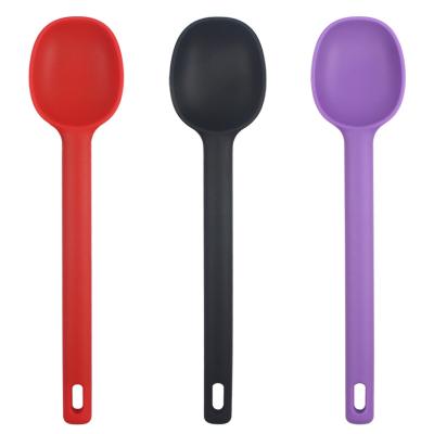 China Sustainable New Products Kitchen Utensils Cooking Kitchen Mixing Scoop Large Serving Spoon Accessories Heat Resistant Non-Stick Silicone for sale