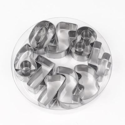 China 9 PCS Stainless Steel DIY Number Workable Wholesale Cake Decorating Molds Stainless Steel Biscuit Cookie Cutter Set For Baking Tools for sale