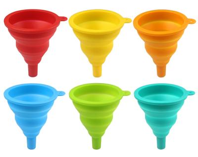 China Food Grade Kitchen Instruments Collapsible Funnel Viable Small Silicone Collapsible Funnel For Powder Liquid Transfer for sale