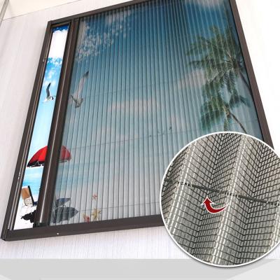 China Contemporary Folding Fiberglass Window Screen Pleated Mosquito Net for sale