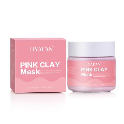 China Wholesale Organic Kaolin Facial Moisturizer Cosmetics Skin Care Cleansing Face Brighten Whiten Pink Mud Rose Clay Mask for sale