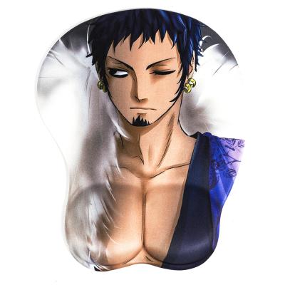 China Support Comfortable Custom Design Sexy Zoro Anime 3D Male Chest Game One Piece Mouse Pad for sale