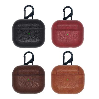 China For Airpods 2021 New Product Luxury Woven Pattern For Airpods Cover For Airpods 3 Case TPU+PU Leather Earphone Bag for sale