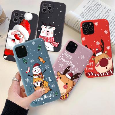 China Merry Christmas Gift Shockproof Silicone Phone Case For iPhone 12 13 Pro 6 Max XR XS TPU Soft Candy Case For iPhone 11 7 8 Plus SE20 Cover for sale