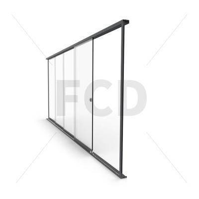 China Customized diy design frameless sliding door professional windproof glass doors system frameless sliding door for yard for sale