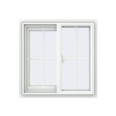 China Sliding New Design PVC Sliding Windows Tempered Glass White Square PVC Slide Window for sale