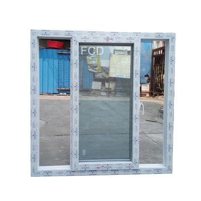 China Sliding Best Quality Villa Resist Hurricane Impact Design PVC Sliding Window Tempered Glass PVC Window for sale