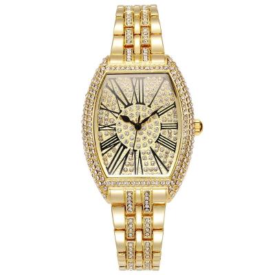 China Hot-selling Roman Numerals Diamond barrel-shaped women's watch BW 66128 high-end water-resistant wristwatch quartz watch for sale