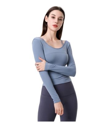 China LCFC 2022 Breathable Fall And Yoga T-shirts Women's Winter Sport Fitness Shirt Women's Long Sleeve Yoga Tops for sale