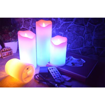 China COLOR CHANGING color changing rechargeable plastic LED votive candles with home decoration led candle for sale