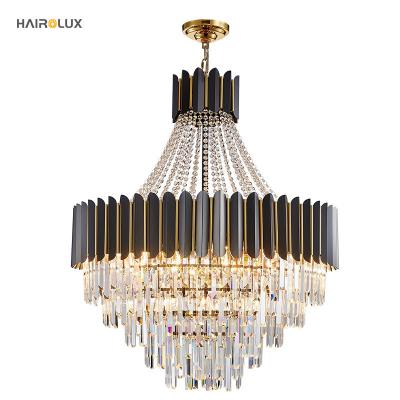 China Custom Made Luxury High End Lobby Large Crystal Empire Light Postmodern Luxury Factory Hotel Gold Chandelier for sale