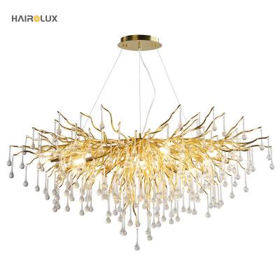 China Large Luxury Custom Crystal Chandelier Hotel Engineering Luxury Bar Cafe Dining Room Glass Pendant Lamp for sale