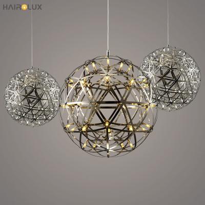 China Nordic Fashion Customized Full Modern Dining Room Stars Glitter Ball Round Pendant Light for sale