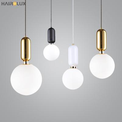 China Hot Selling Luxury Nordic Style Metal Light Fixture Bedroom Bedside Indoor Pendant Glass Led Pendant Lamp for sale