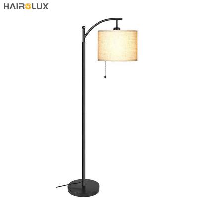 China Hot Selling Contemporary Living Room Dining Room Bedroom E27 E26 Fabric Metal LED Floor Lamp for sale