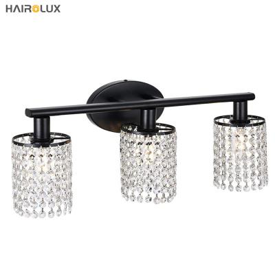 China Bedroom Fashion Modern fancy indoor home bedroom vanity stairs washroom mirror crystal led wall lamp for sale