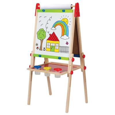 China All-in-one Wooden Kid's Art Painting Easel Wholesale Easel with Roll and Paper Accessories for sale