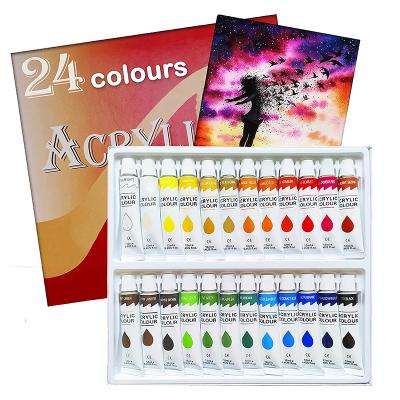 Chine To Paint Acrylic Paint Set 24 Colors 12ml Rich Pigments Paints Sets Non-Toxic Acrylic For Artists à vendre