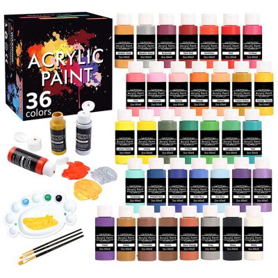 China DIY Painting Art Supply 36 Colors (60ml, 2oz) with 3 Brushes and 1 Palette Kids Art Acrylic Paints Set zu verkaufen