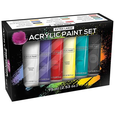 China 2020 75ml Superior Acrylic 12 - Color Extra Large Tube Acrylic Paint Kids Art Paint Set zu verkaufen