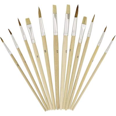 Китай Wholesale Watercolor Paint Brushes Artist Set 12pcs Bristle Hair for Oil and Acrylic Painting продается