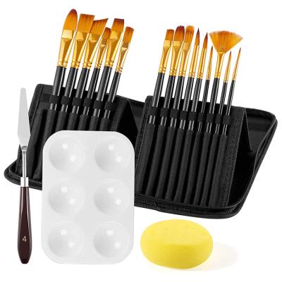 Chine High Quality Art Paint Brushes 15pcs Painting Brushes Artist Brushes for Acrylic Oil Watercolor Painting à vendre