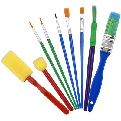 Chine Art Supply 9PCS Colorful Children Painting Brushes Art Paint Brushes Set Sponge Brushes For Painting à vendre