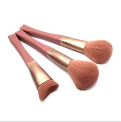 China Custom Size Fan Brush Logo 3 Pcs Small Square Makeup Brush Set Eyeshadow Brush Beauty Tools for sale