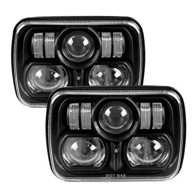 China Aluminum 5X7 7X6inch LED Headlight 54w Sealed White Beam Marker Lamp Fits For Jeep H6014 Offroad H6052 H6054 6054 for sale