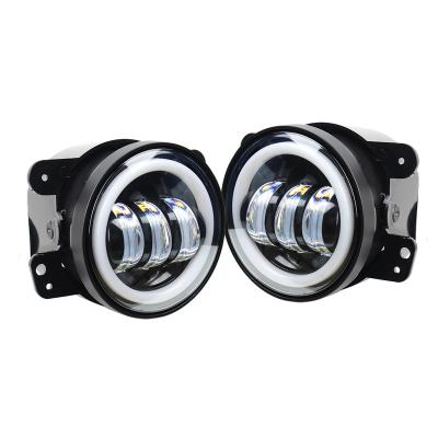 China 4inch 30w Aluminum Round LED Fog Light Driving Lamp Halo Amber Turn Signal For JK Fit For Jeep Wrangler 2007-17 for sale