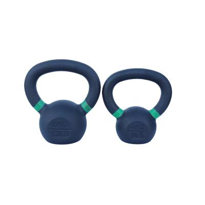 China Universal Custom Logo Black Powder Coated Cast Iron Kettlebell with Hand Colored in 2KG 4KG 8KG 10KG 16KG 20KG and Pounds for sale