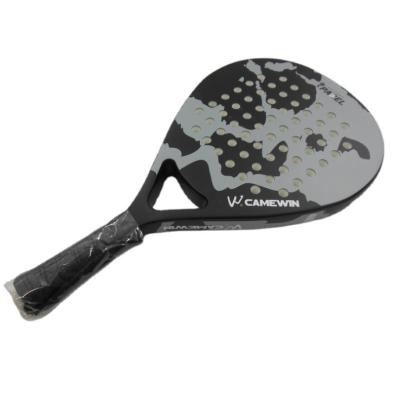 China Fiberglass Customize Design Your Own Full Carbon Fiber 3k 12k 18k Padal Paddle Racket Fiberglass Beach Tennis Racket Supplier for sale