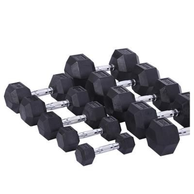 China Universal manufacturer custom wholesale 2.5-50kg black color availale hex dumbbell for sale